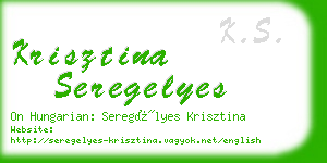 krisztina seregelyes business card